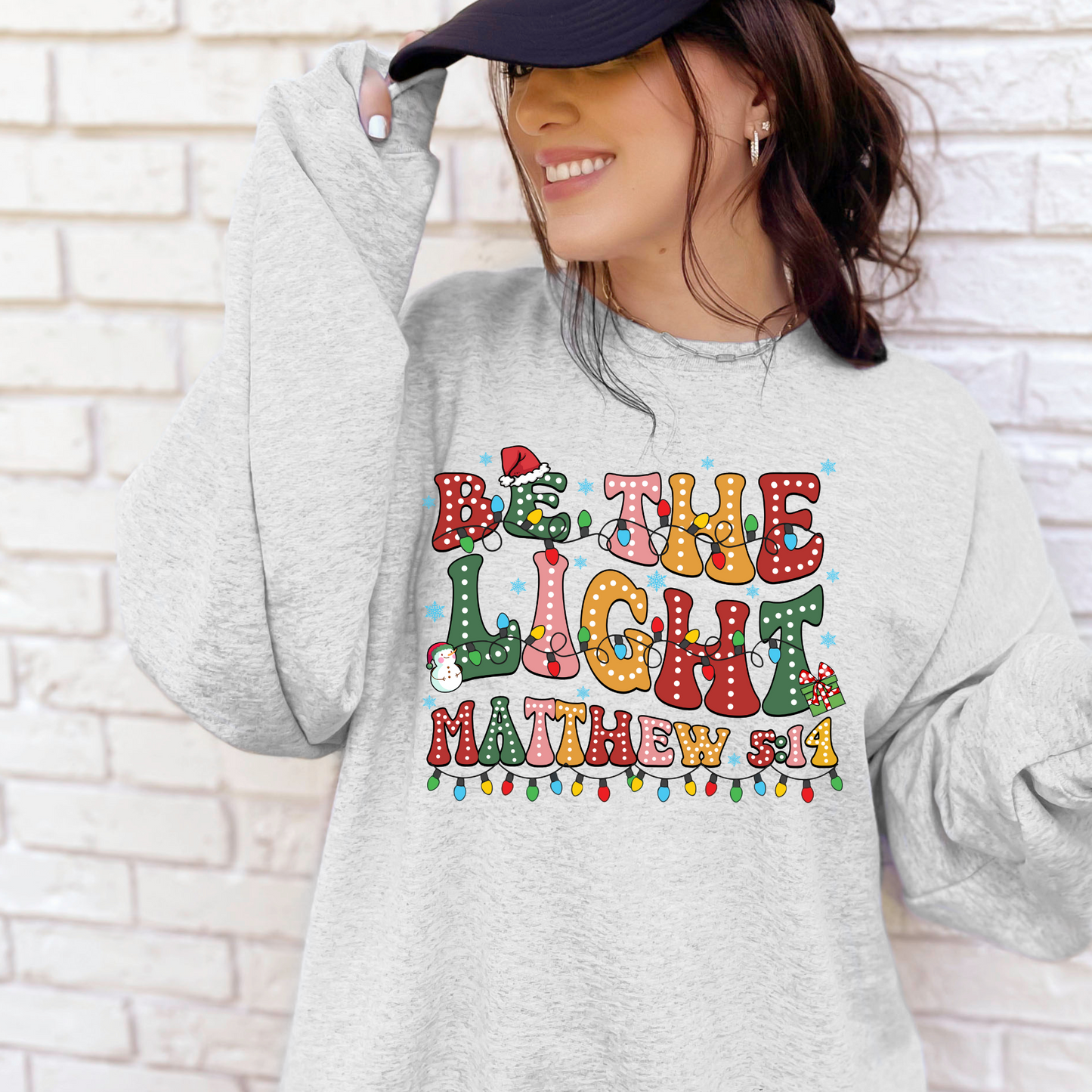 Christian Sweatshirt- Eco Brand- Christmas- Holiday- Be the light