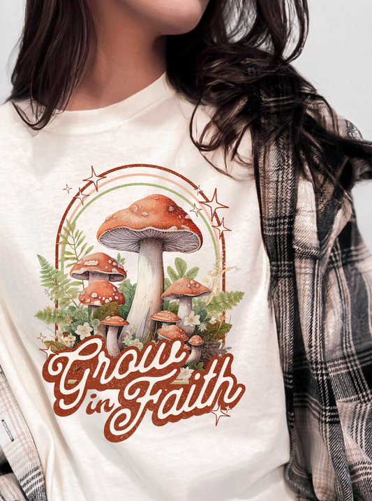 Christian t-shirt- Grow in Faith- Boutique Brand