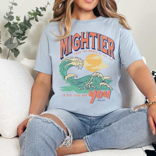 Christian Tshirt- Mighty Wave- Economical Brand