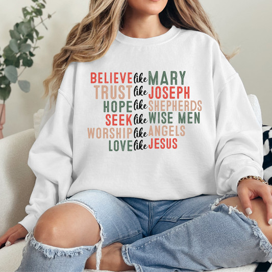 Christian Sweatshirt- Eco Brand- Christmas- Holiday- Like Jesus