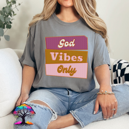 Christian Tshirt- God Vibes Only- Boutique Brand