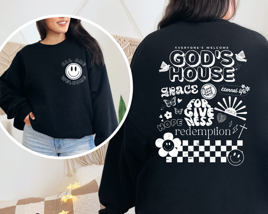 Christian Apparel-Gods House- Sweatshirt Style