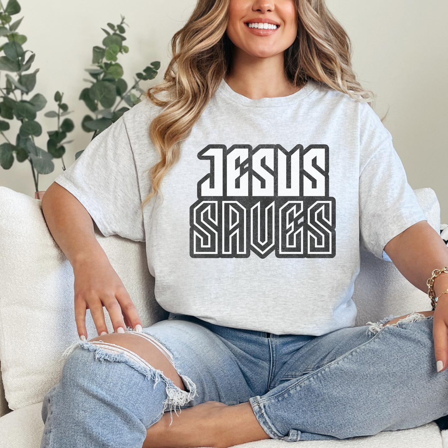 Christian t-shirt-Jesus Saves- Economical Brand