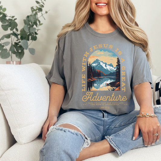 Christian Tshirt- Adventure with Jesus-Boutique Brand