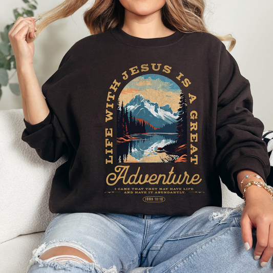 Christian Apparel- Adventures with Jesus- Sweater Style