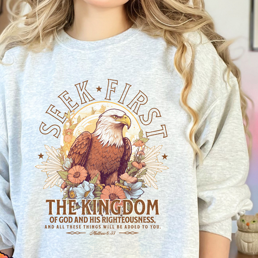 Christian Sweatshirt- Seek First-Faithbased