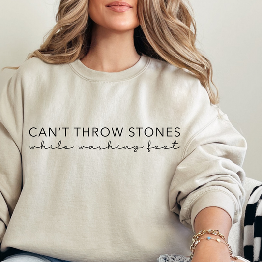 Christian Sweatshirt- Can't throw Stones-Faith based