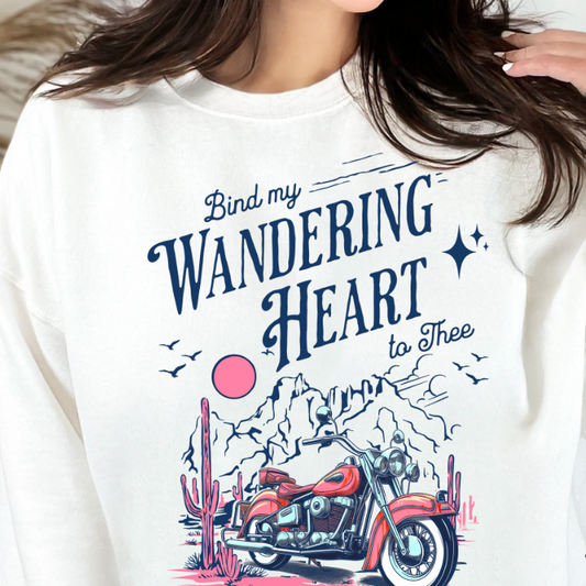 Christian Sweatshirt- Bind My wandering heart- Blue