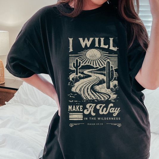 Christian Graphic Tee- He will Make a way