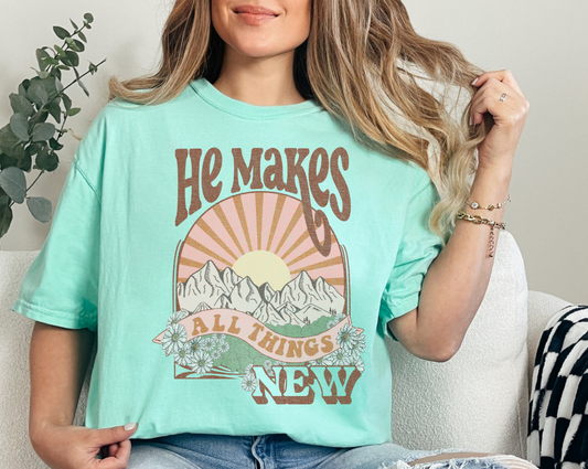 Christian Graphic Tee- He Makes All things New